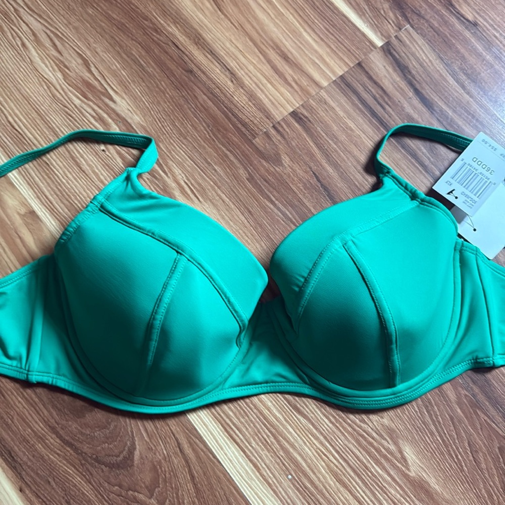 NWT Gibson Latimer Kelly Green bikini top 36DDD